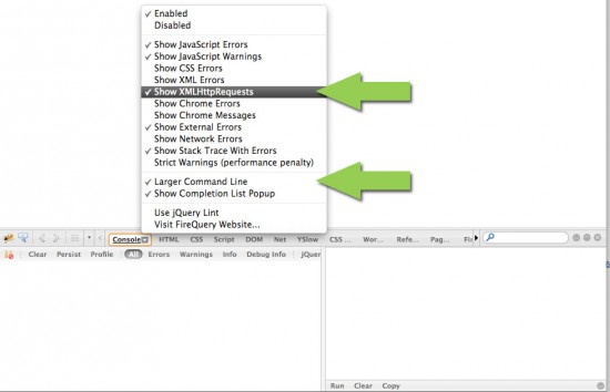 Enable AJAX Requests in Console